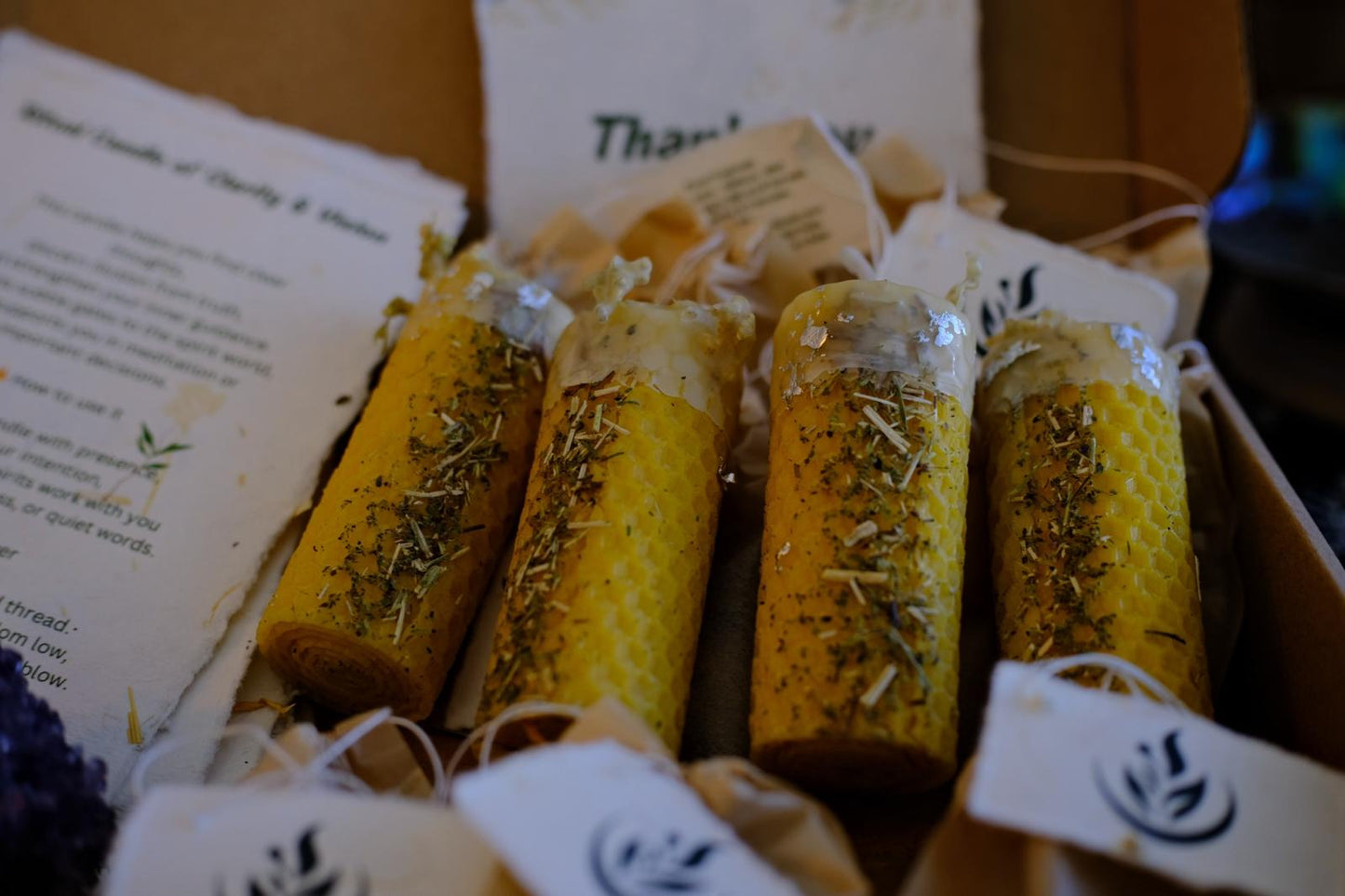 Gastgeschenk-Sets für Hochzeit - Bienenwachskerze mit Tee