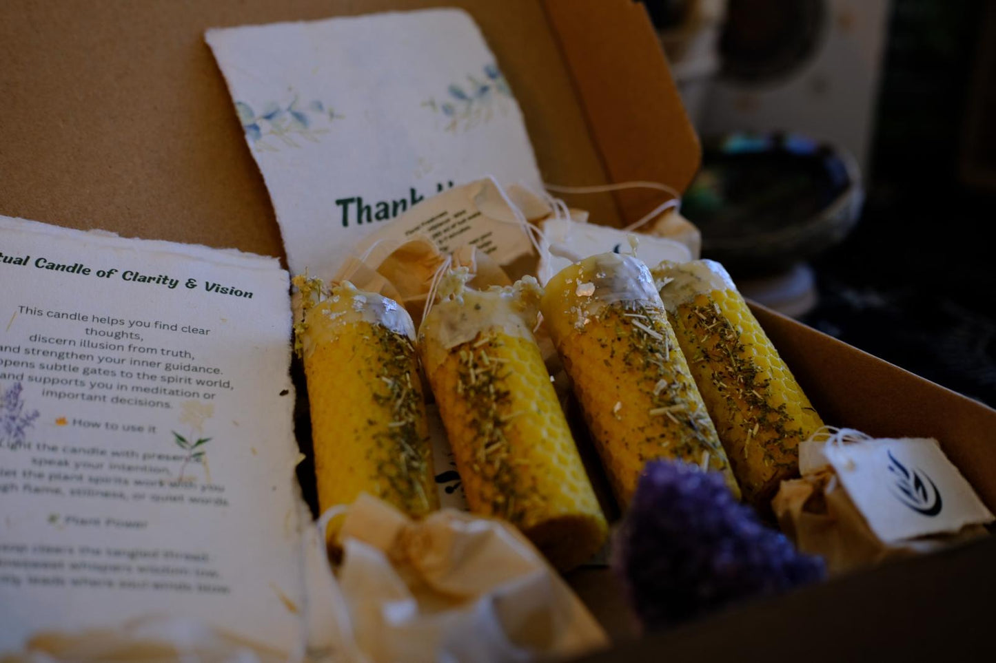 Gastgeschenk-Sets für Hochzeit - Bienenwachskerze mit Tee